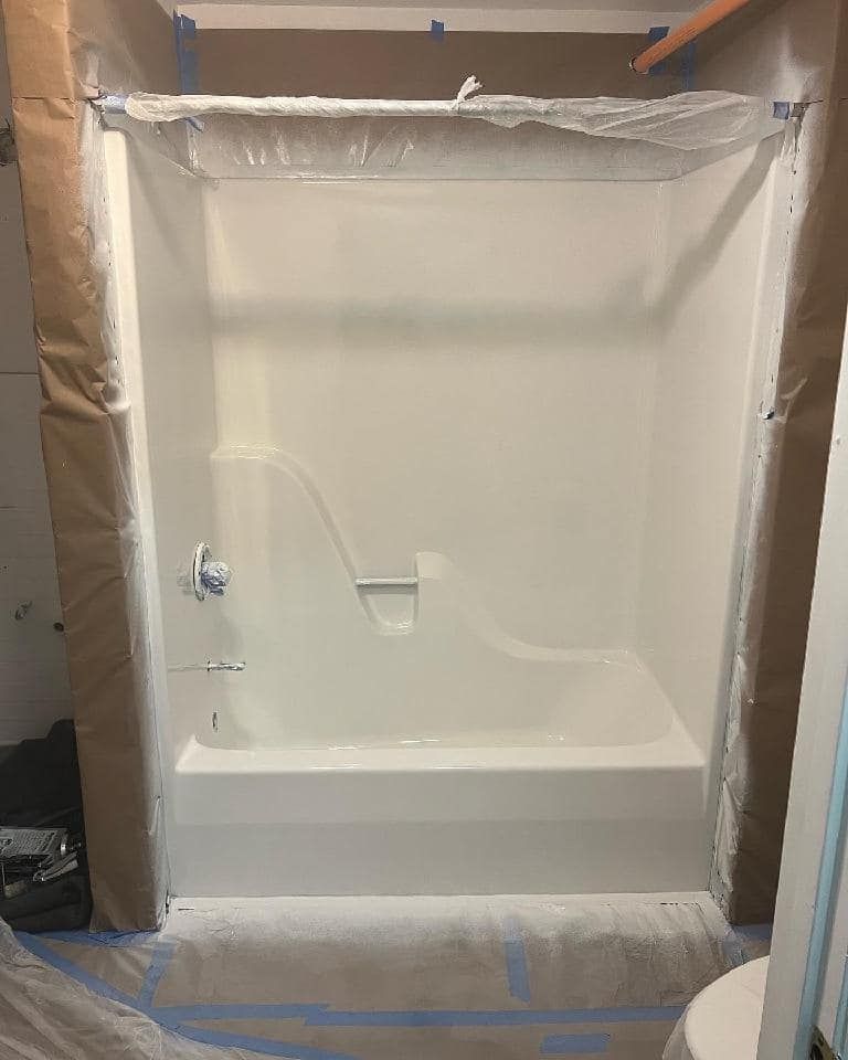 Fiberglass tub repair after photo
