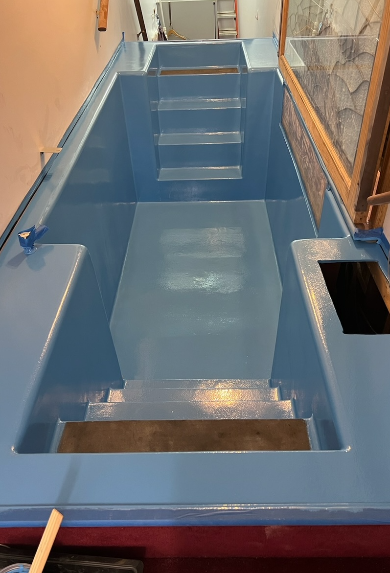 Baptismal pool after repair